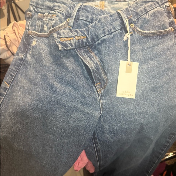 Good American Light Blue Boyfriend Jeans - Picture 1 of 2